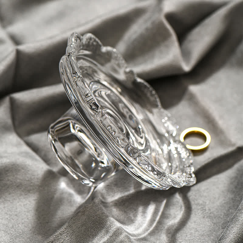 Lace-Edge Glass Pedestal Tray Ornament