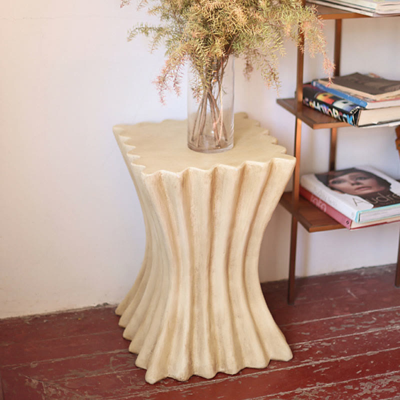 Roman Column Square Antique Finish Side Table