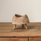 Wooden Round High-footed Tray