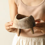 Wooden Round High-footed Tray