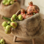 Wooden Round High-footed Tray
