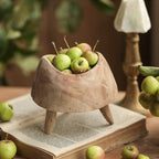 Wooden Round High-footed Tray