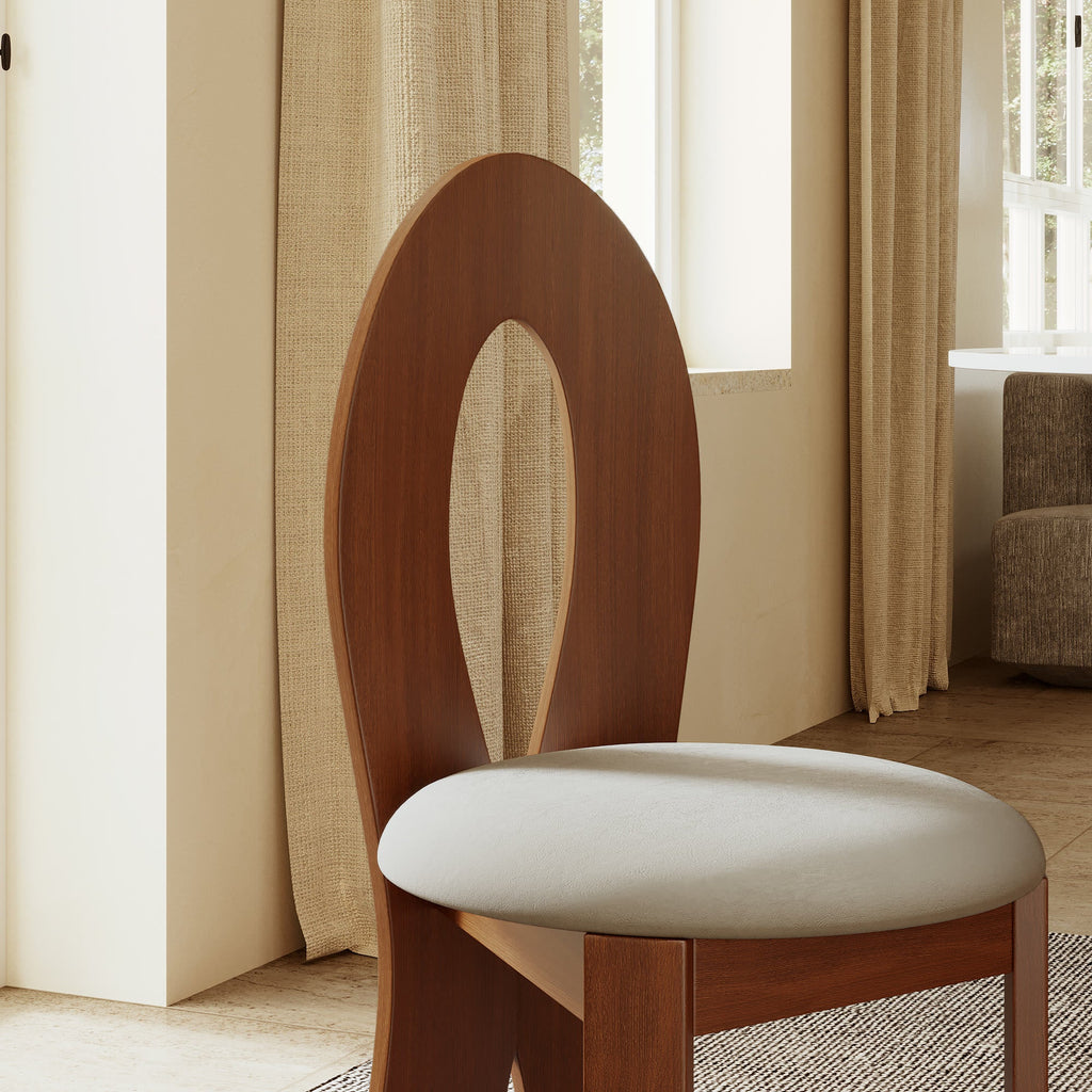 2x/4x/6x Hign-back Dining Chair With Velour Upholstery