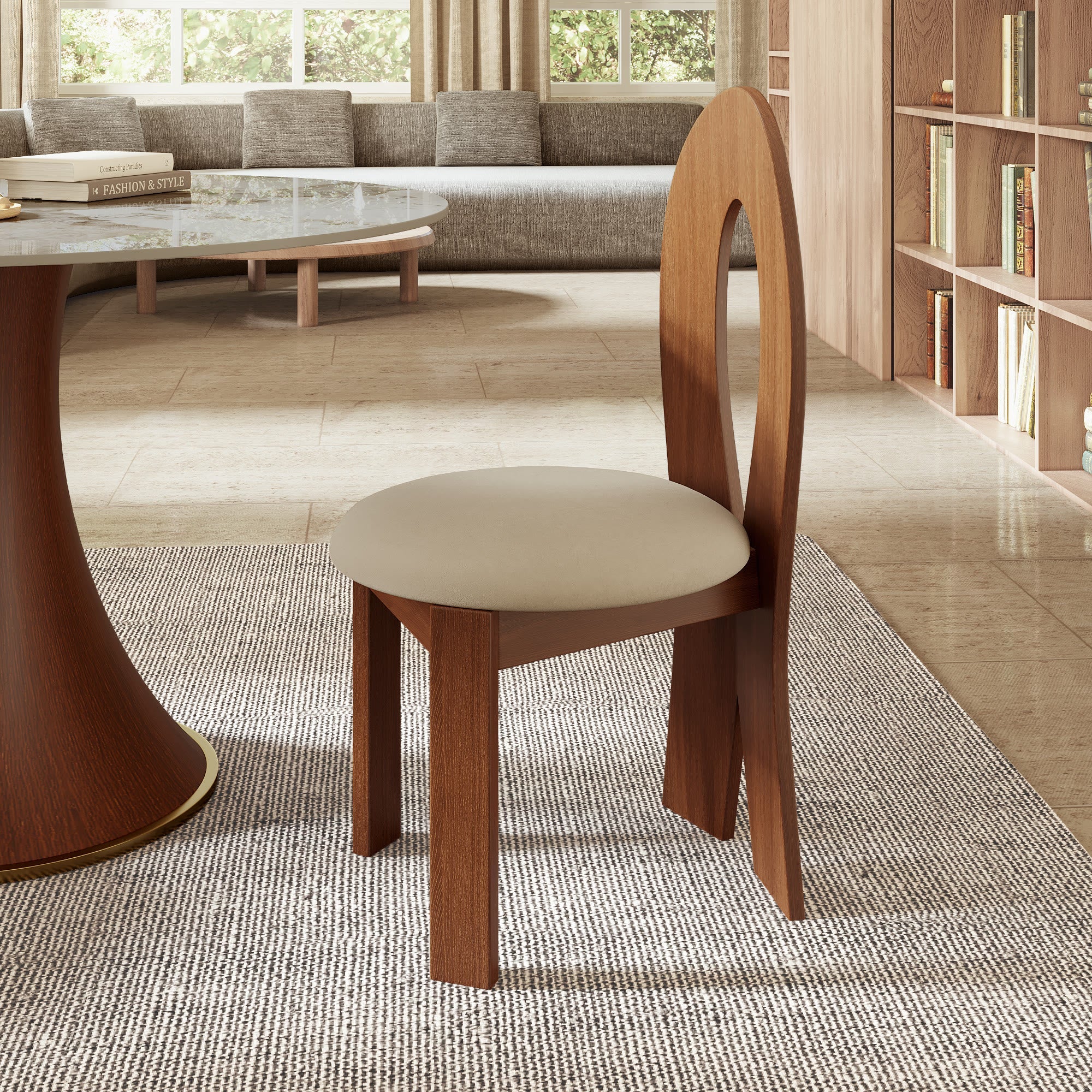 2x/4x/6x Hign-back Dining Chair With Velour Upholstery