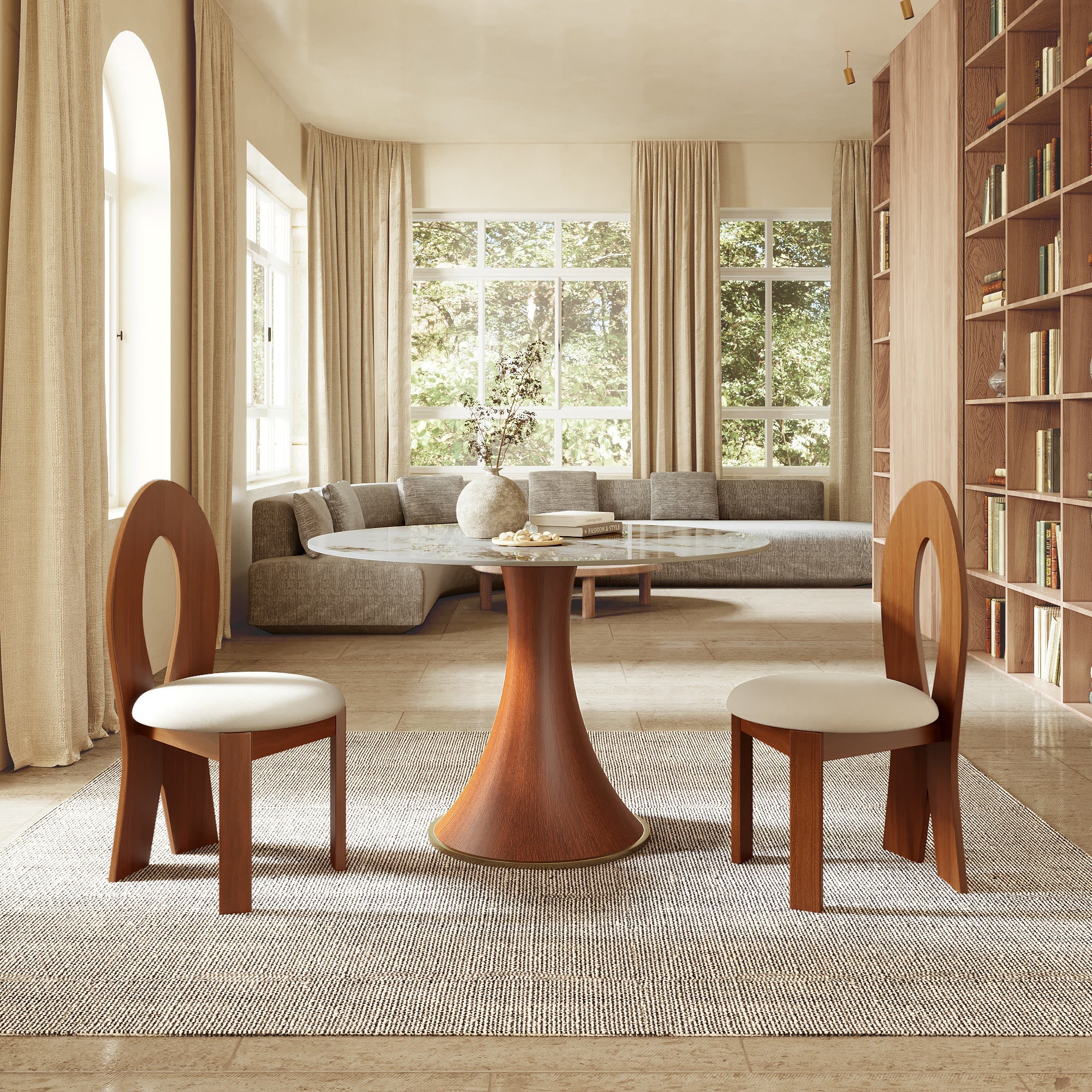 2x/4x/6x Hign-back Dining Chair With Velour Upholstery