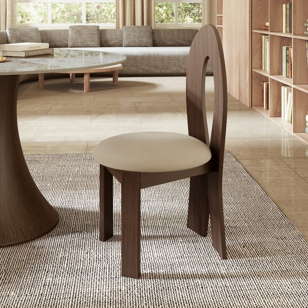 2x/4x/6x Hign-back Dining Chair With Velour Upholstery