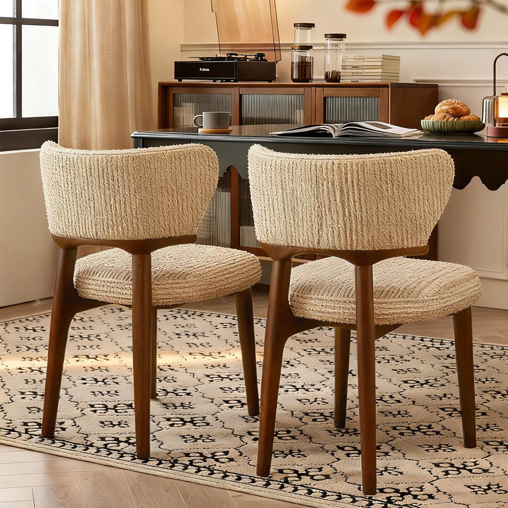 Linen Dining Chair With Wide Back