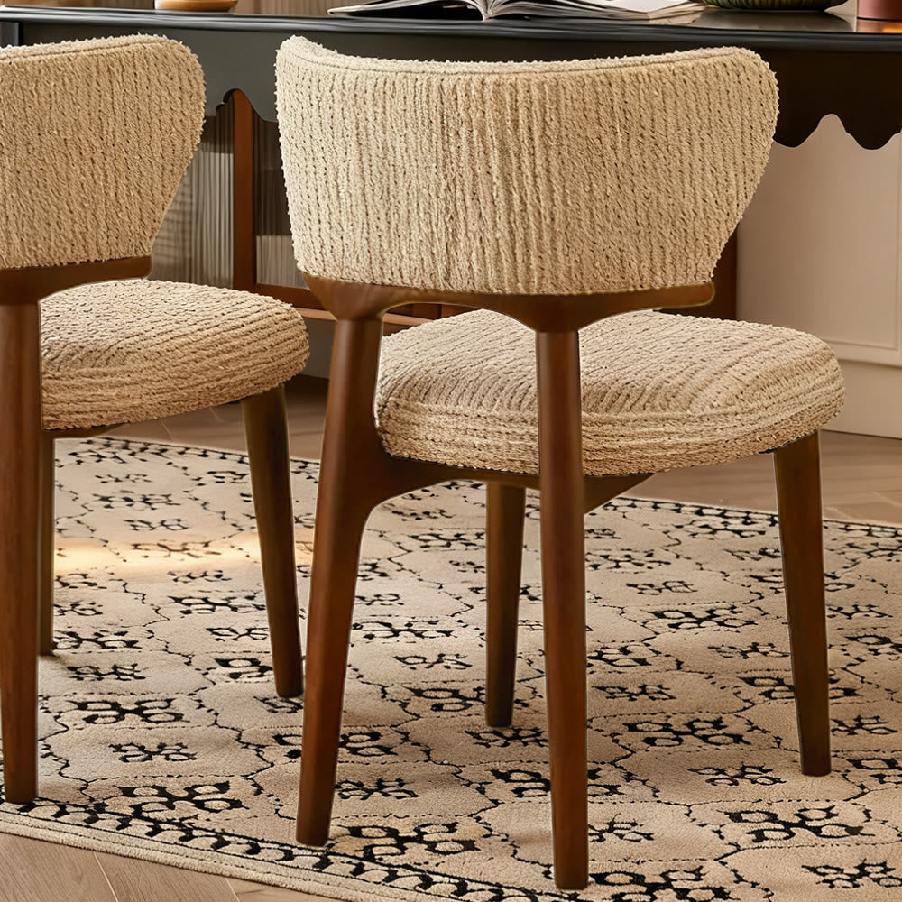 Linen Dining Chair With Wide Back