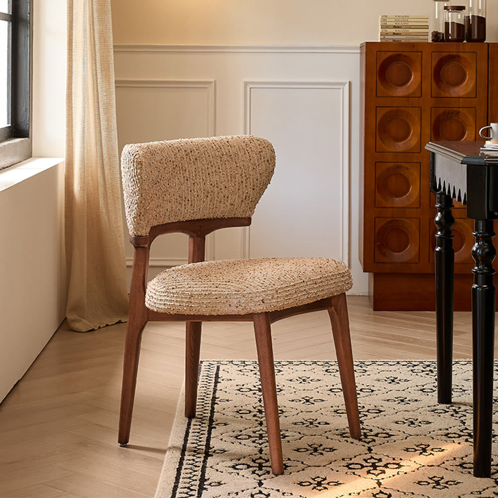 Linen Dining Chair With Wide Back