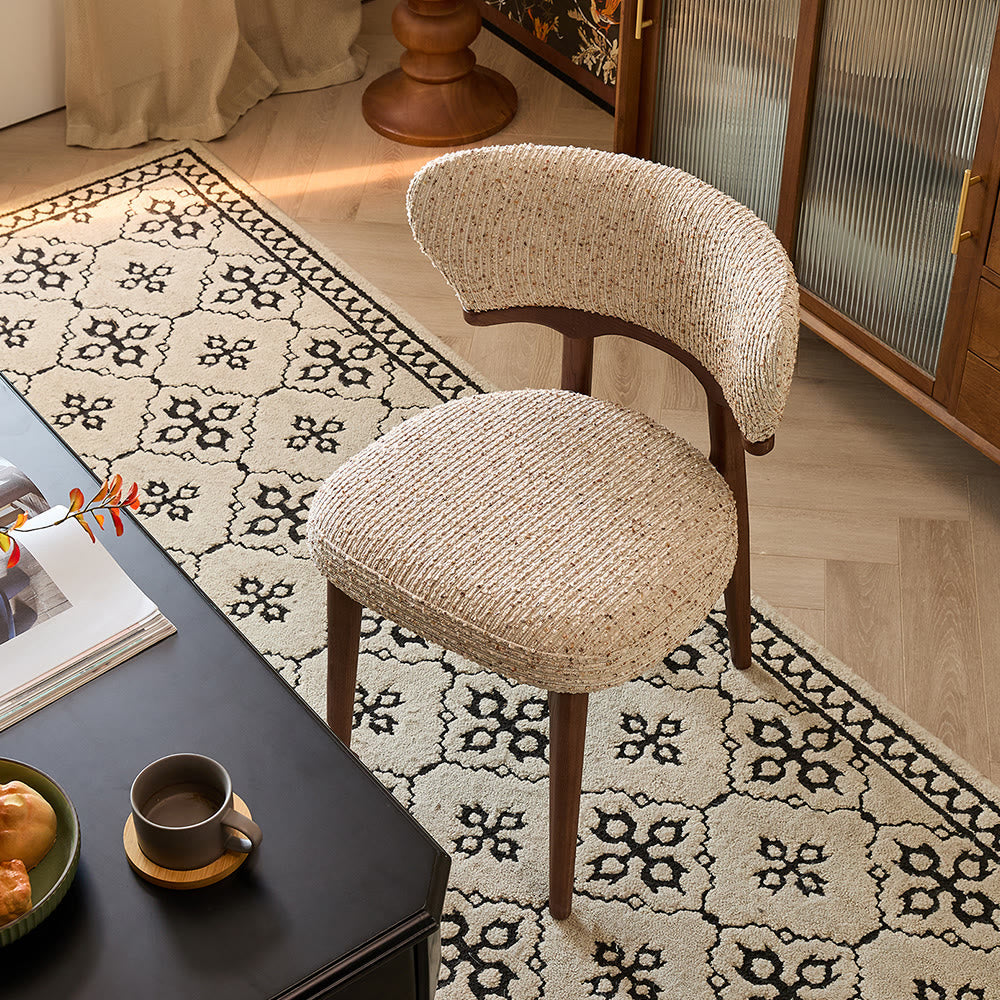 Linen Dining Chair With Wide Back