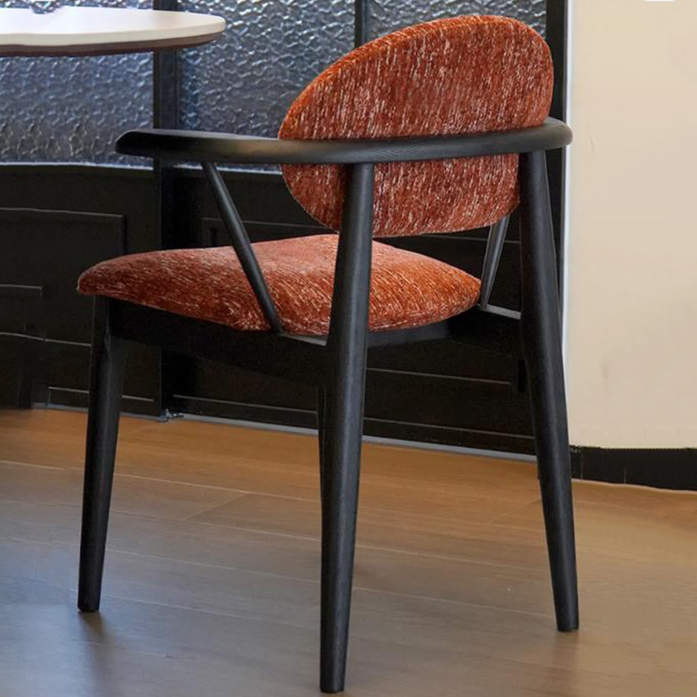 Curved Backrest Dining Chair With Arms