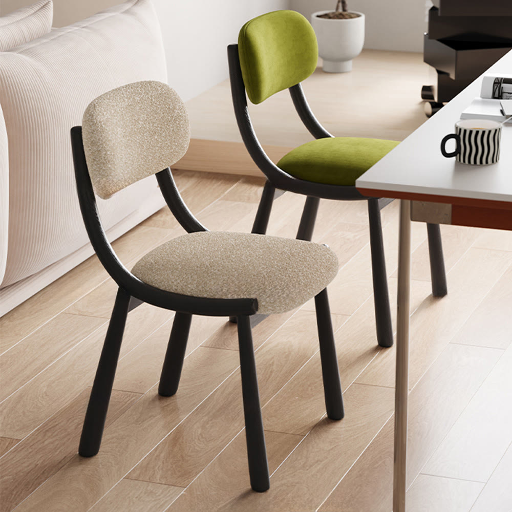 Off-white Soft Snowflake Velvet Dining Chair