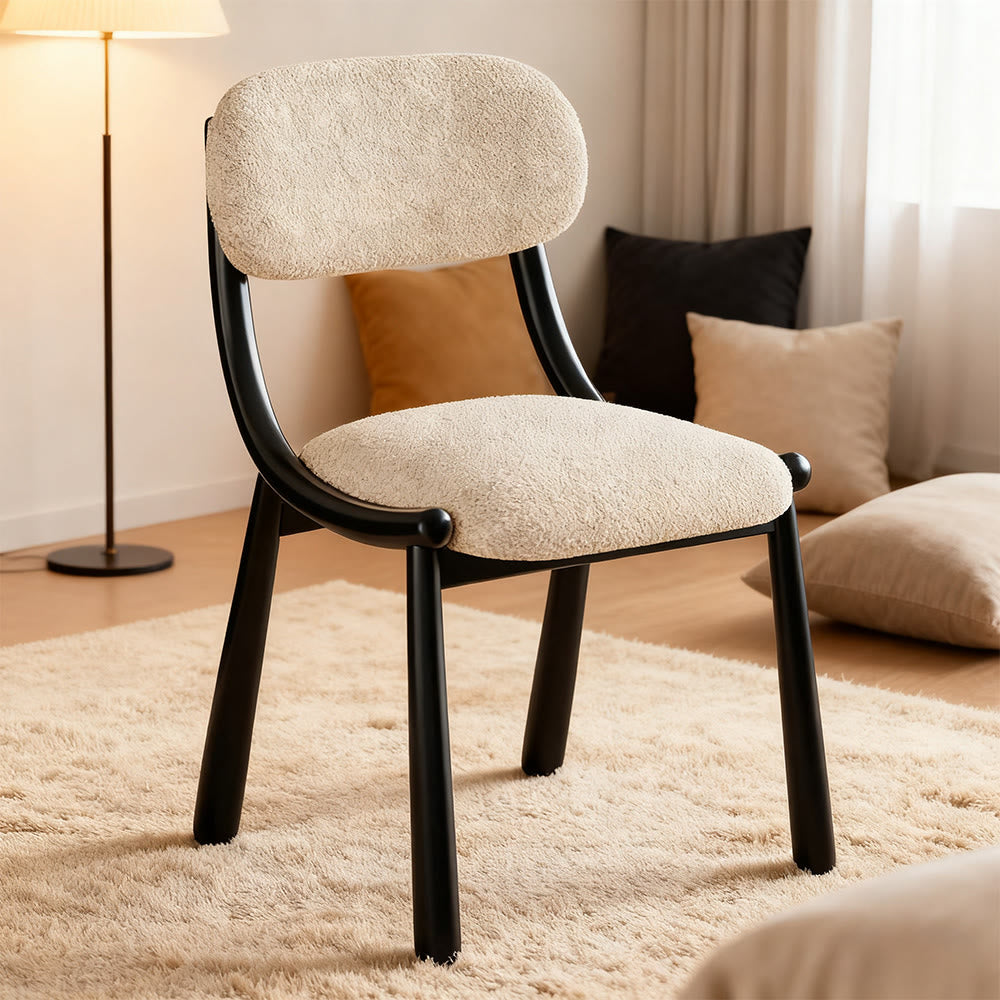 Off-white Soft Snowflake Velvet Dining Chair