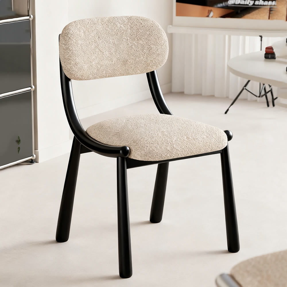 Off-white Soft Snowflake Velvet Dining Chair