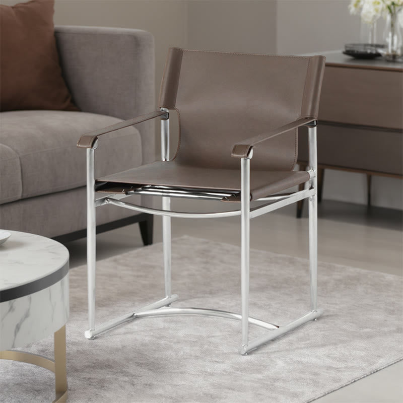 Modern Saddle Leather Dining Chair