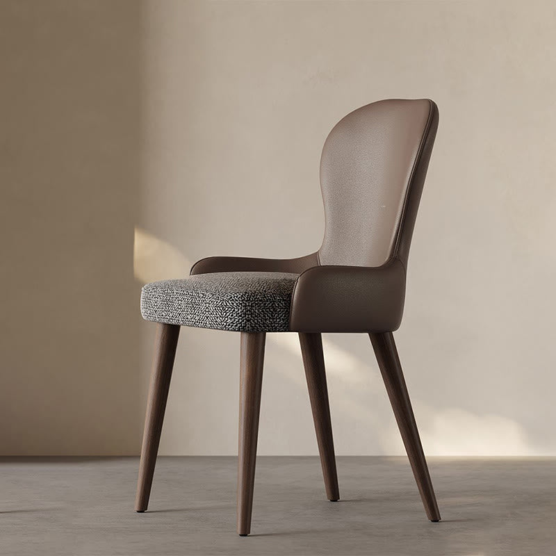 Elegant Retro Leather-back Dining Chair