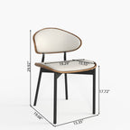 2x/4x/6x Simple Curved Solid Wood Leather Dining Chairs