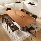 2x/4x/6x Simple Curved Solid Wood Leather Dining Chairs