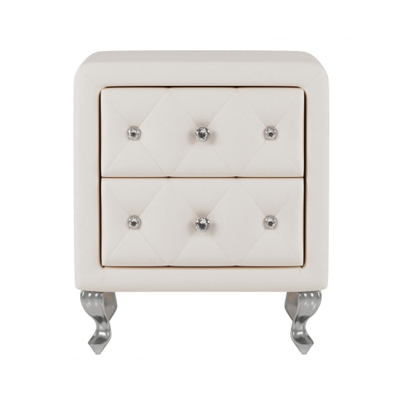 Modern Simple White Leather Nightstand