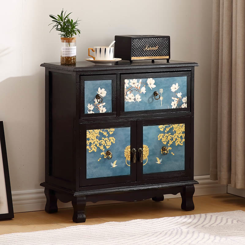 Painted Nightstand Solid Wood Bedside Table