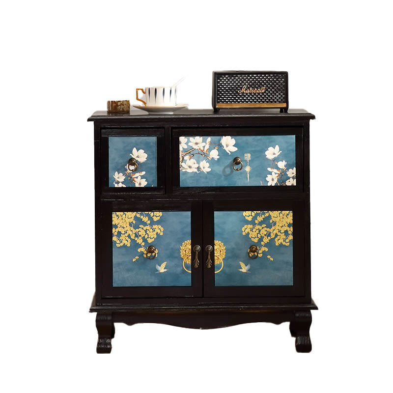 Painted Nightstand Solid Wood Bedside Table