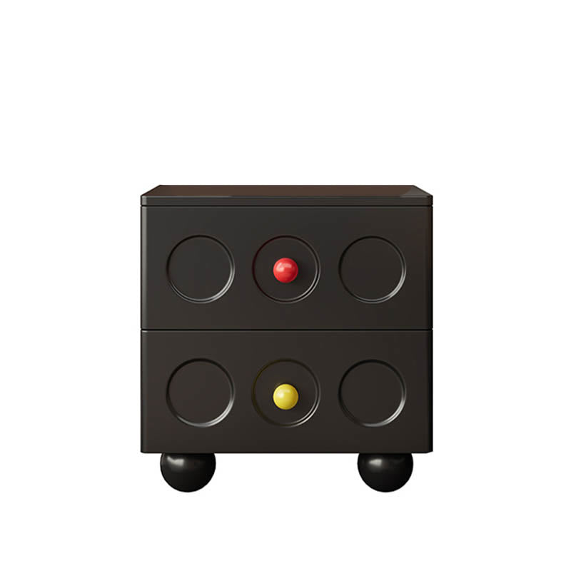 Mid-Century Solid Wood Nightstand Painted Storage Cabinet